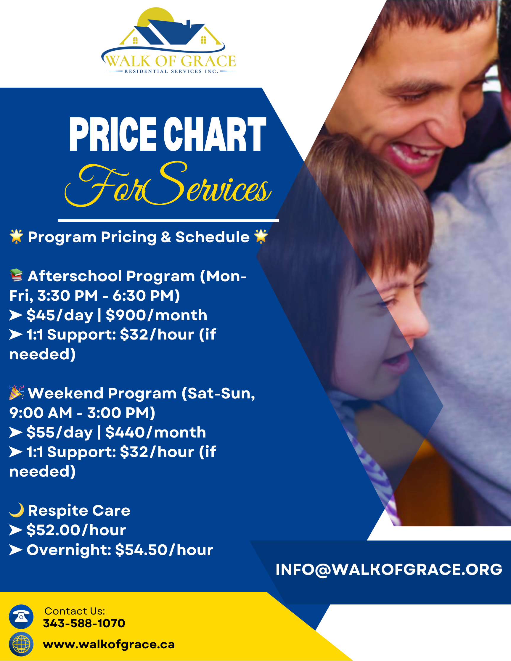 Walk of Grace - Price List & Program Info Page 1